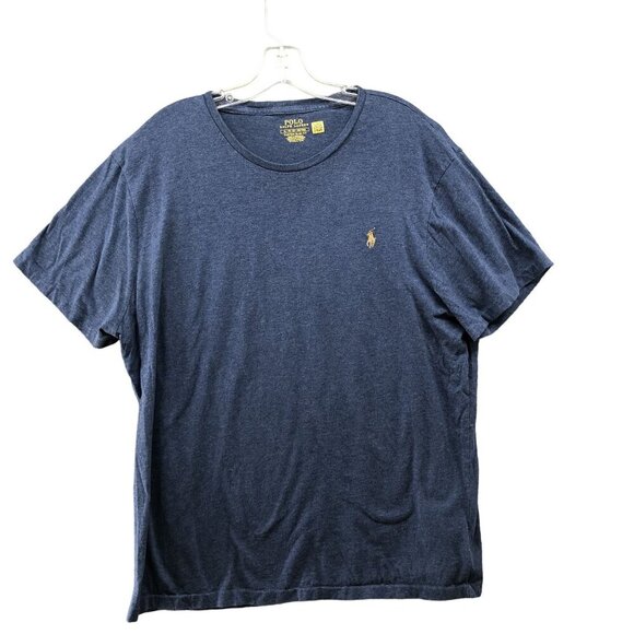 Polo Ralph Lauren Classic Slim Fit T Shirt Mens XL Blue Short Sleeve Pony Logo - Picture 1 of 9